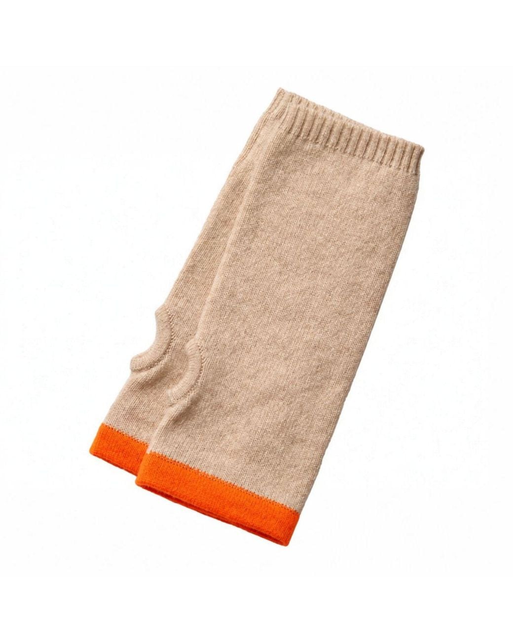 Cove Natural Cashmere Wrist Warmers & Neon