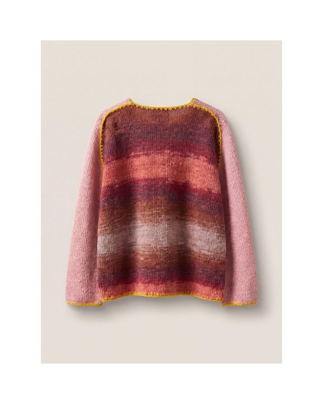 Ana Chic Red Sunset Ombre Handmade Knitted Cardigan