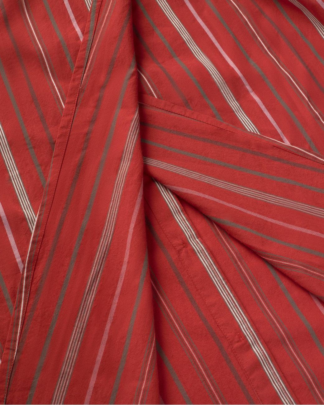 Thinking Mu Red Odelia Oversized Striped Blouse