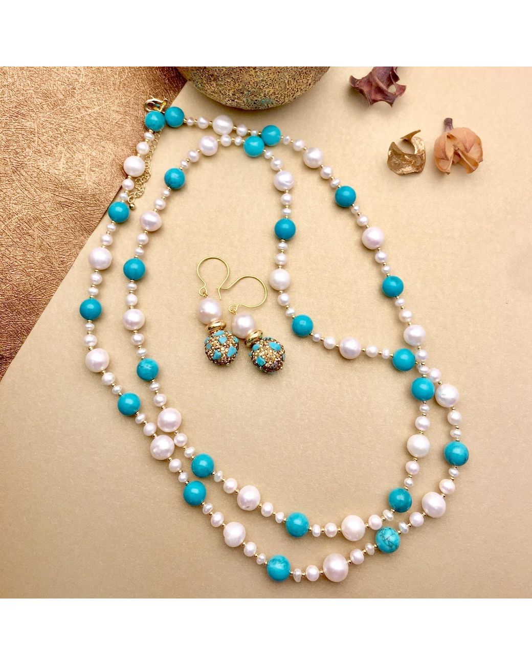 Farra Metallic Freshwater Pearls With Multi-Way Necklace