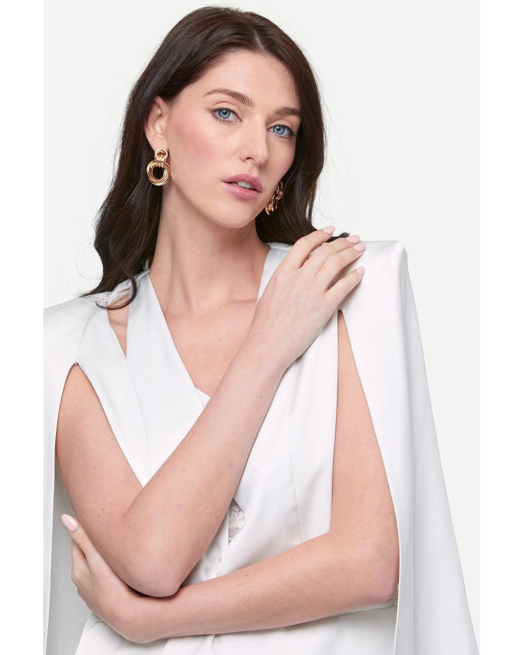 Zafur White Medinah Cape Blazer