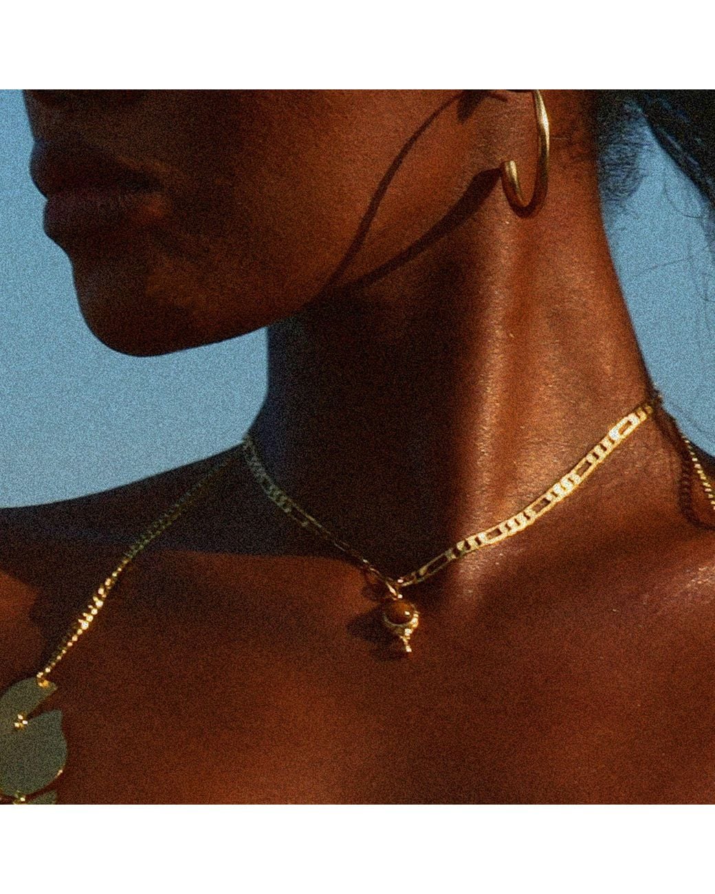 Krush Metallic Xara Tiger's Eye Pendant Chain Choker