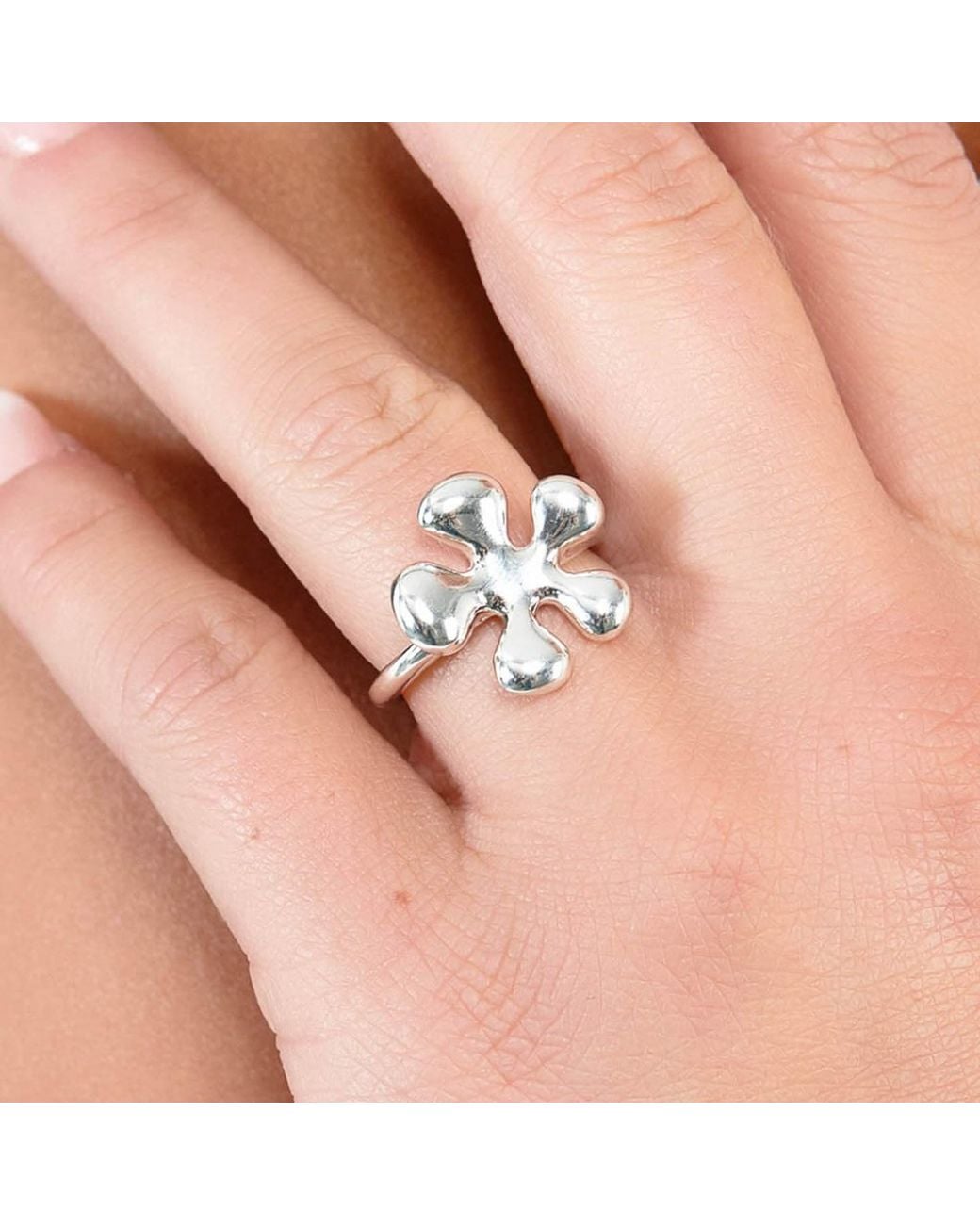 Lucy Quartermaine Metallic Solid Sterling Raised Splash Ring
