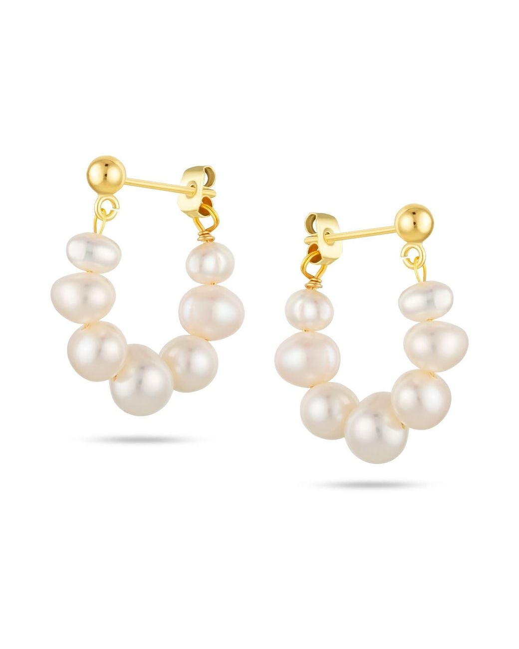 Arctic Fox & Co. Metallic Pearl Link Hoop Earrings