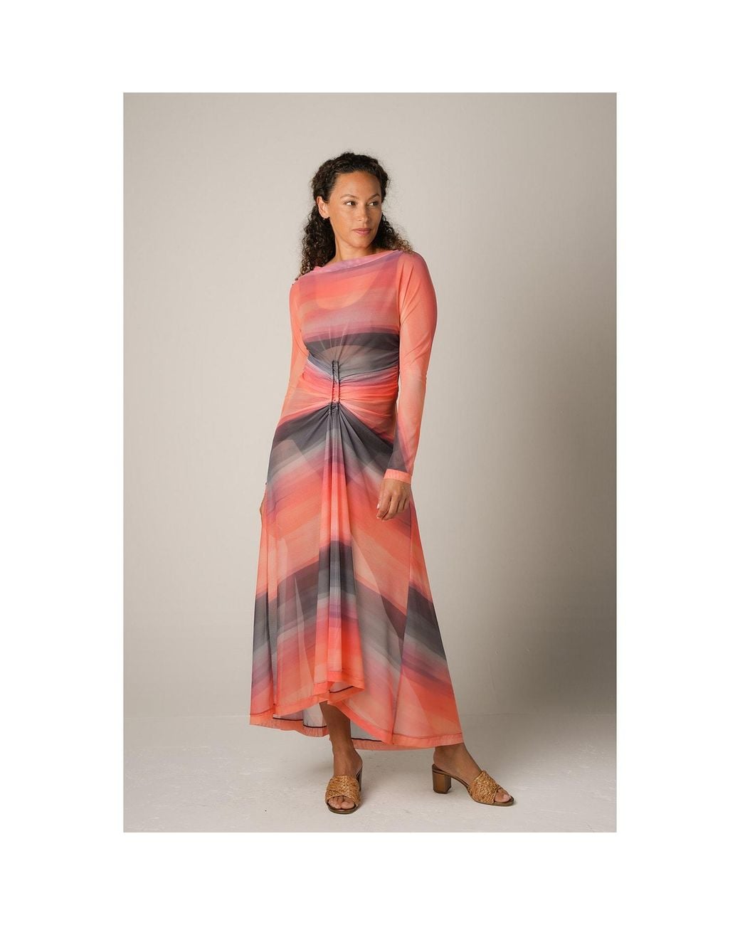 Serotone Swim Red Mesh Long Dress