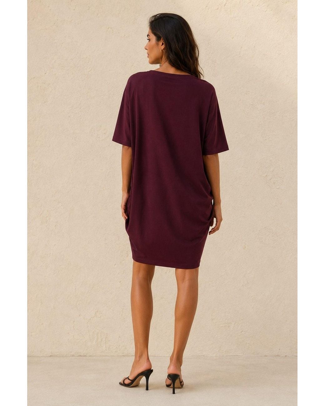 Conquista Purple Architectural Cocoon Jersey Dress