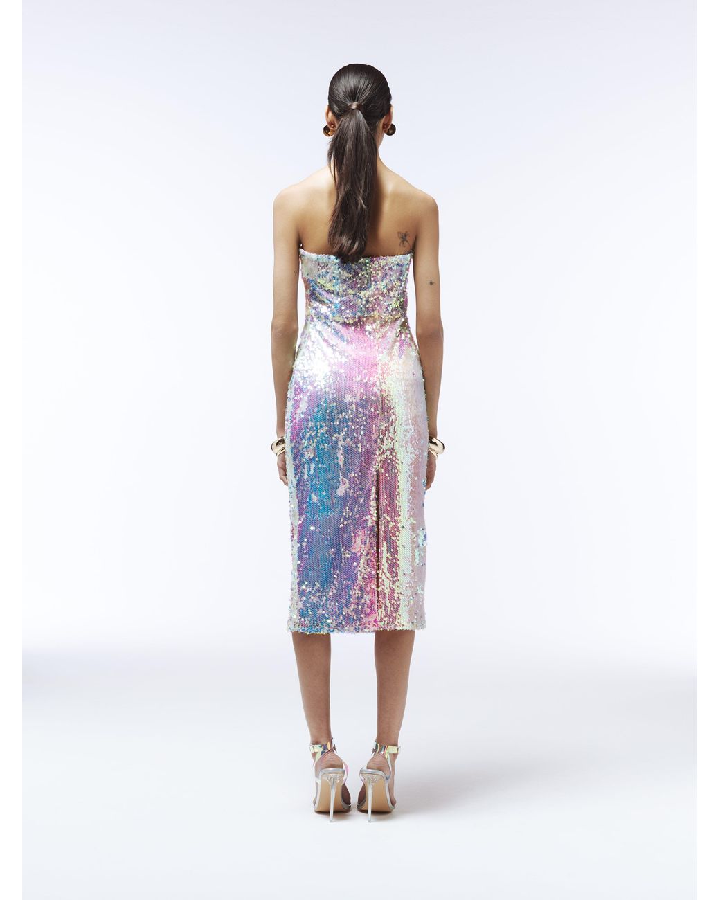 Sour Figs Purple Iridescent Sequin Midi Dress