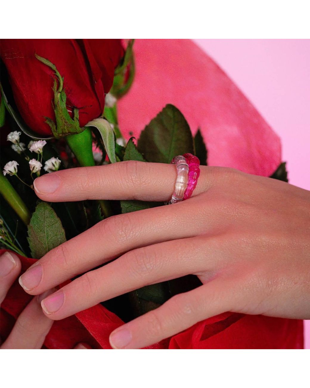 Gold & Honey White Bamboo Ring
