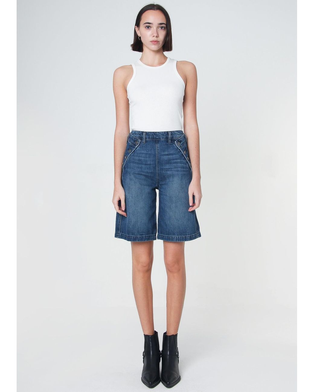 NOEND Blue Dina High Waisted Jorts