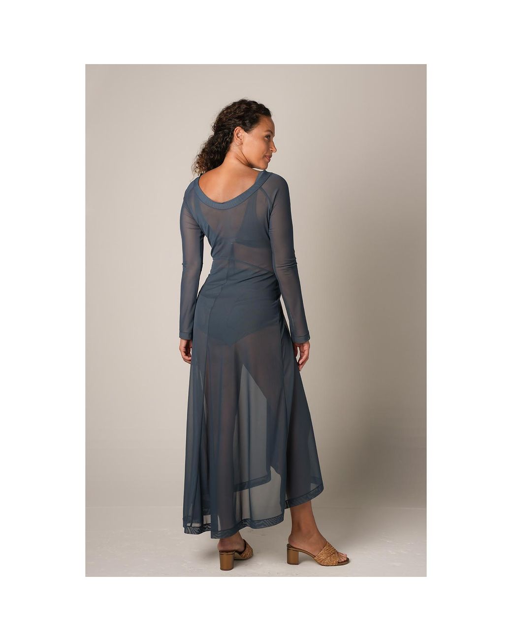 Serotone Swim Blue Mesh Long Dress