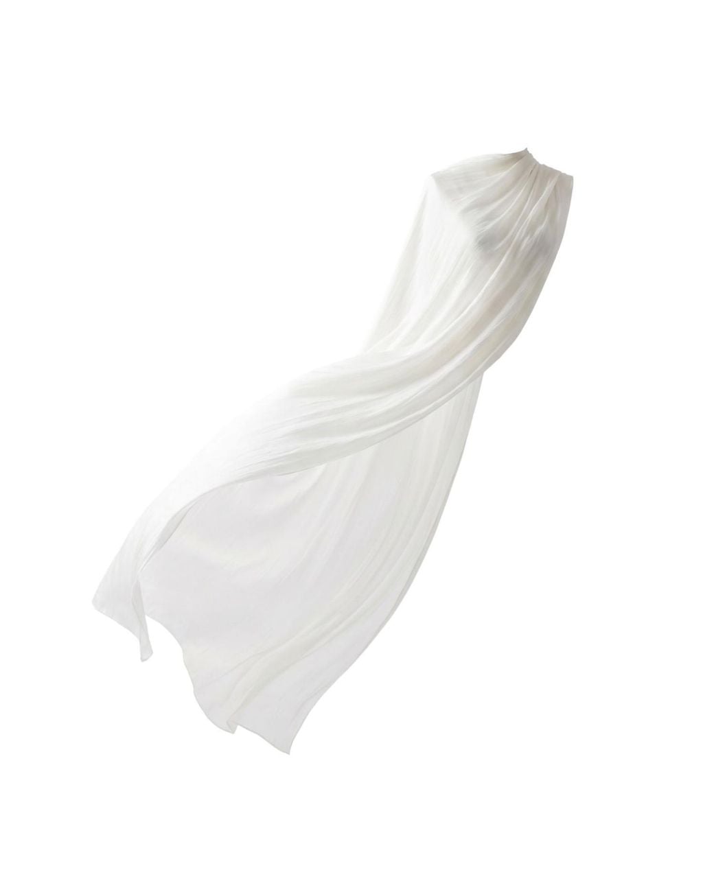 Silk and Bears White Pearl Mulberry Silk Bridal Shawl — Extra Long Wrap