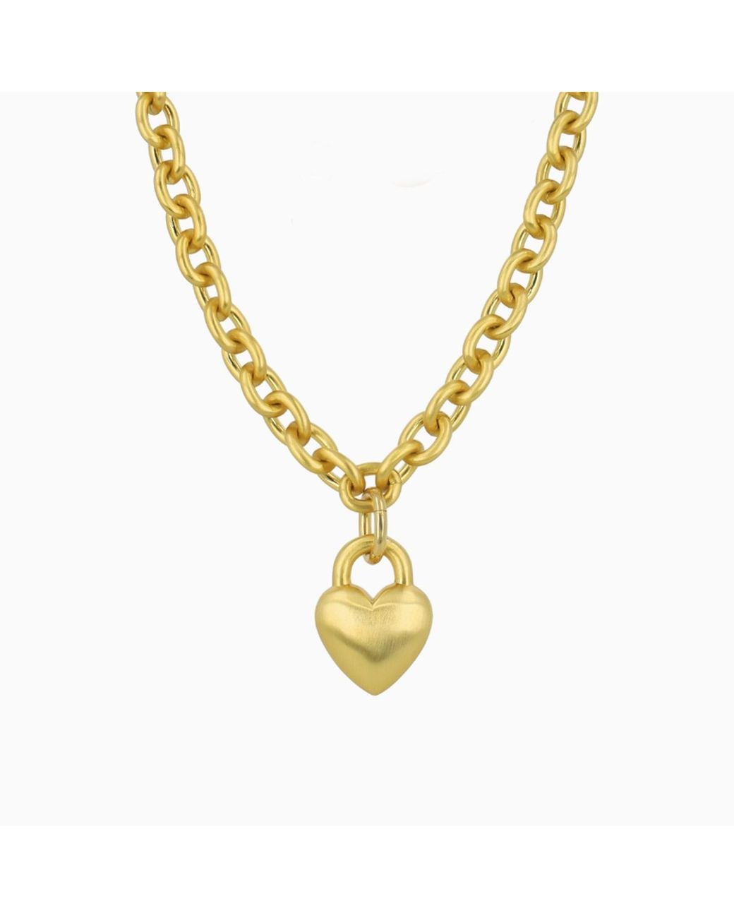 LOTT.gioielli Metallic Link Love W/ Heart Necklace M