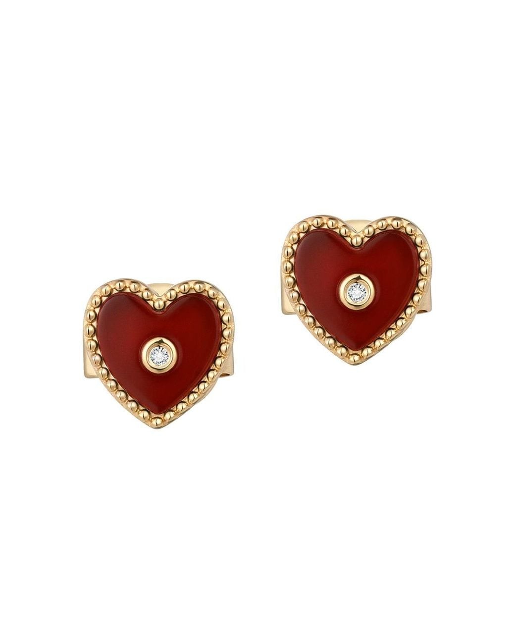Larisa Beaumont Red Mini Onyx Heart Stud Earrings
