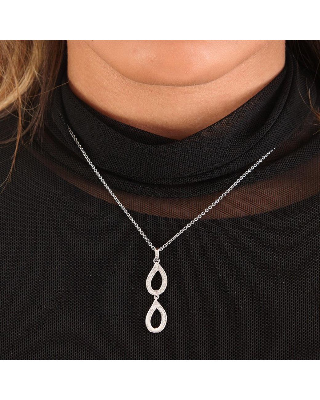 Lucy Quartermaine Metallic Double Melting Diamond Pendant