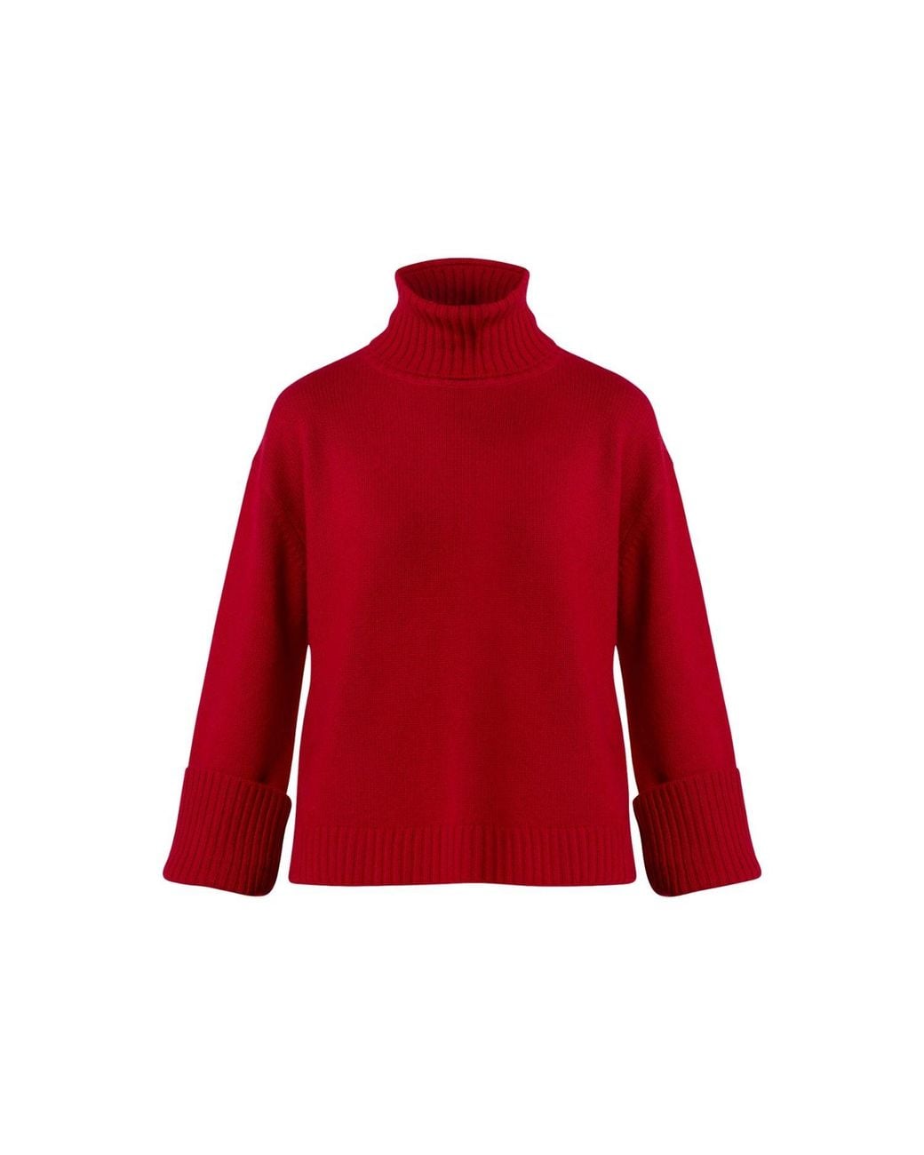 Helen Mcalinden Red Carol Chunky Ruby Cashmere Roll-Neck Sweater