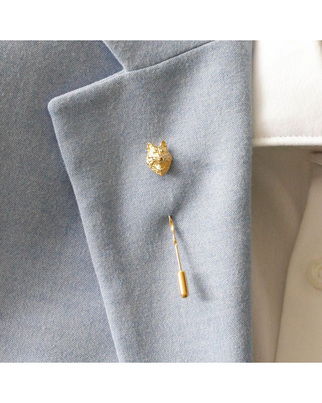 Lee Renee Metallic Wolf Tie Pin/Twist Tie Pin – for men