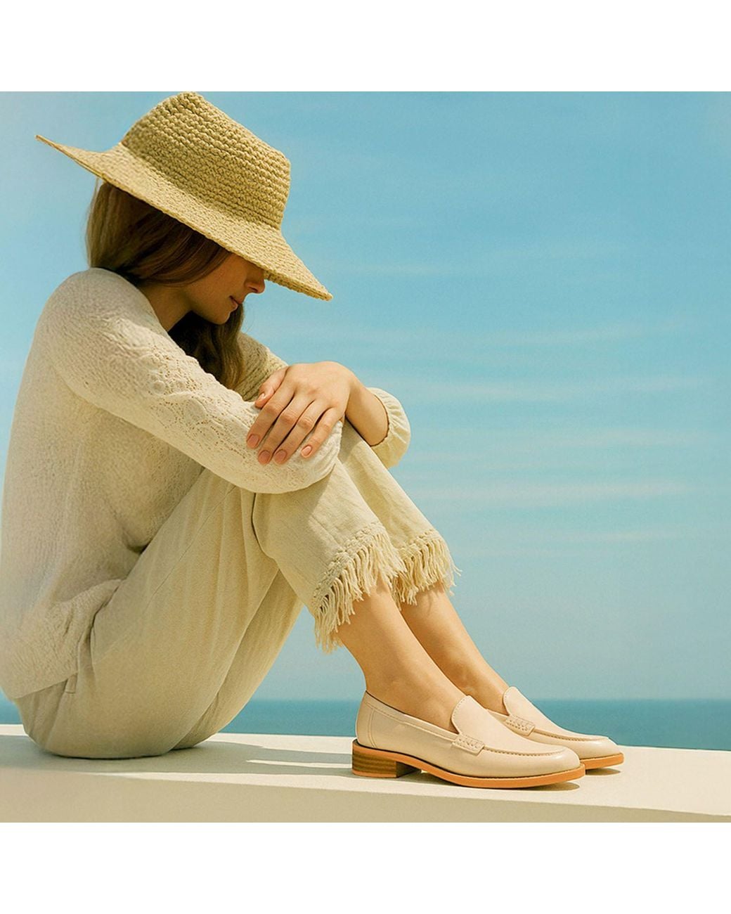 Rag & Co Pink Neutrals Corleone Pleather Stacked Heel Loafers