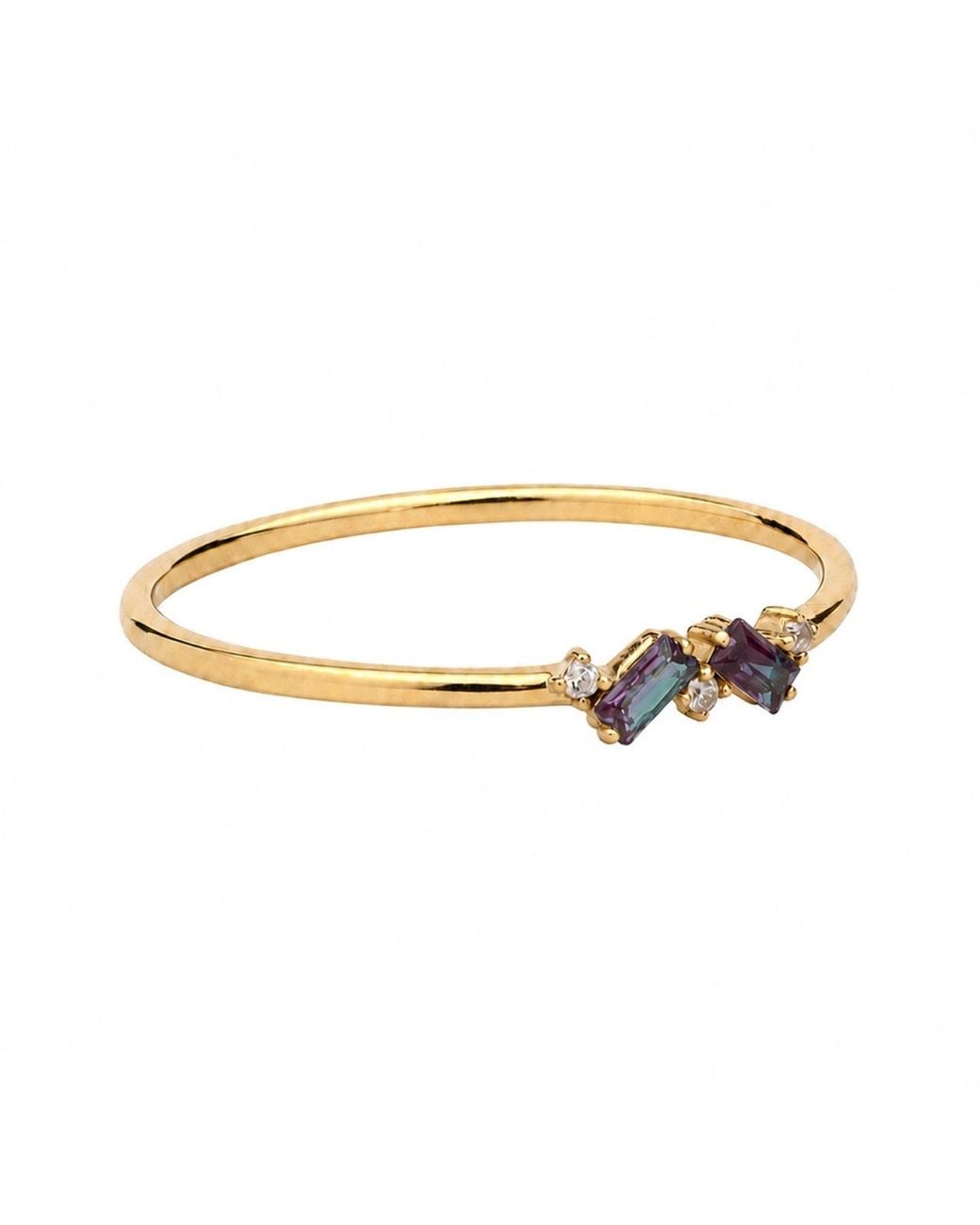 Belinda Jewelz Metallic Alexandrite Double Baguette Birthstone Ring