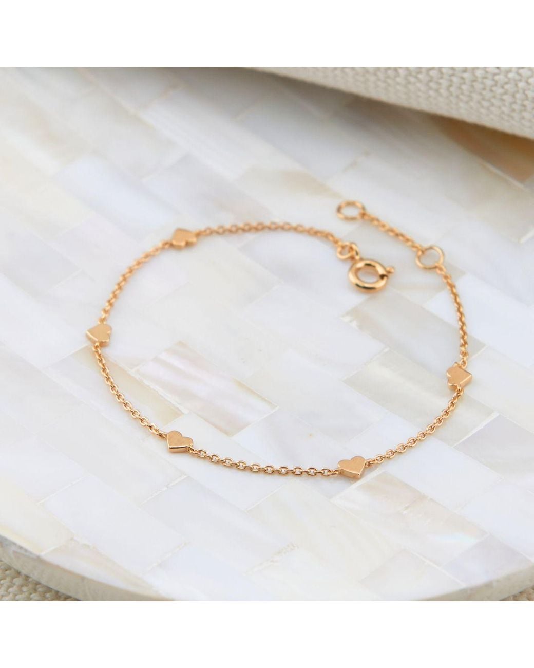 Auree Jewellery Metallic Verona Vermeil Multi Heart Bracelet