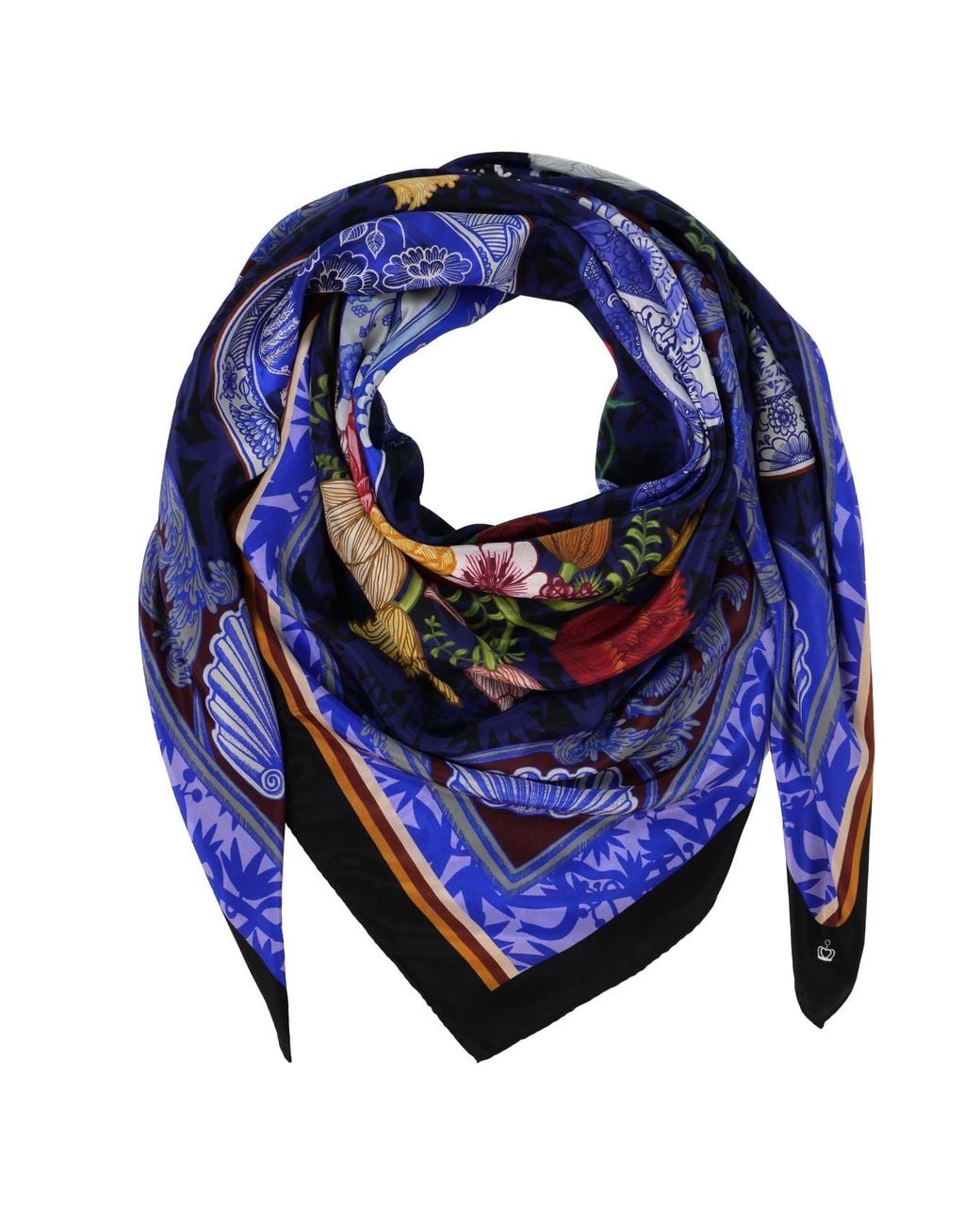 Kueen Blue Silk Scarf