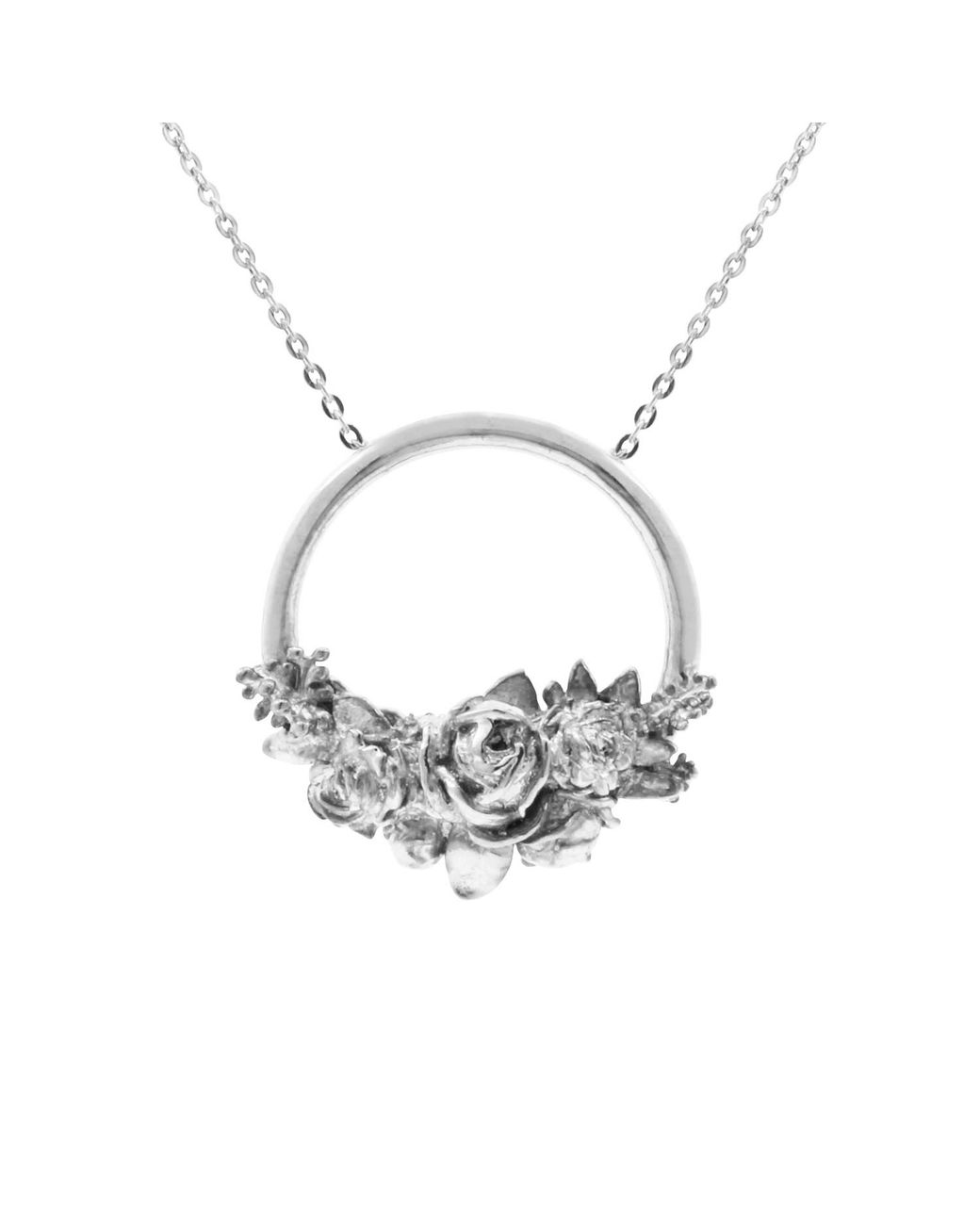 Lee Renee Metallic Rose Halo Necklace