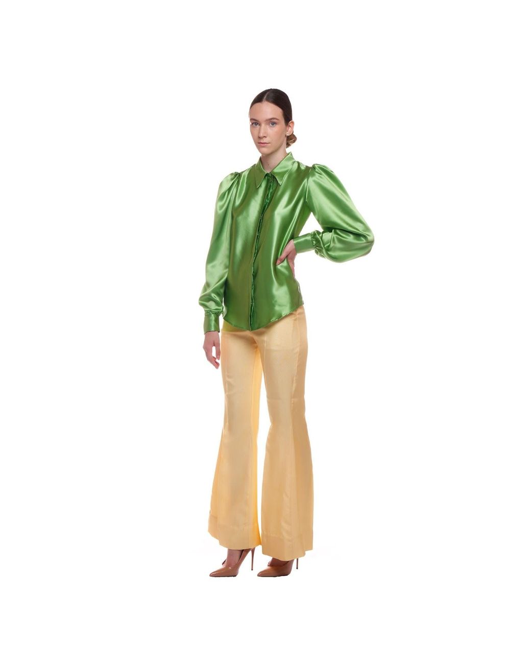 Sofia Tsereteli Green Silk Blouse