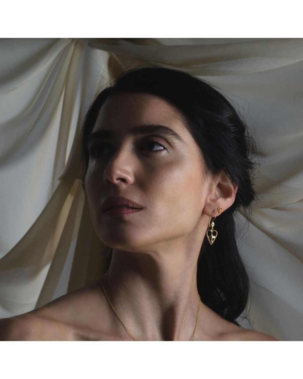 Myrto Katramadou Jewellery Metallic Heartshield – Hook Earrings-Plated