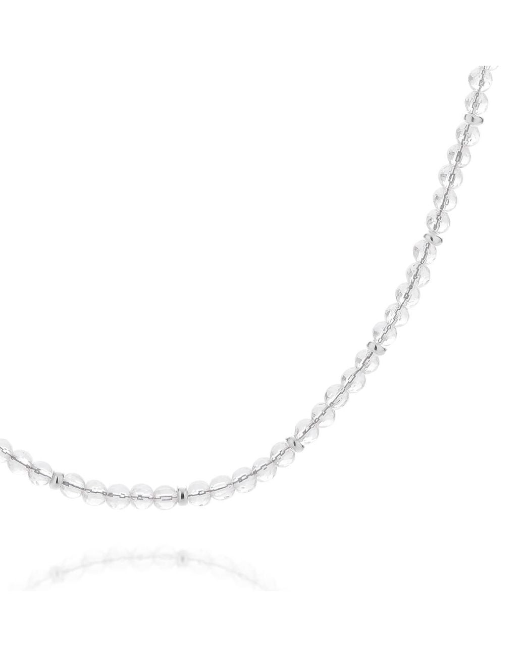 Nellou Jewellery Metallic Rock Crystal April Birthstone Orbit Necklace