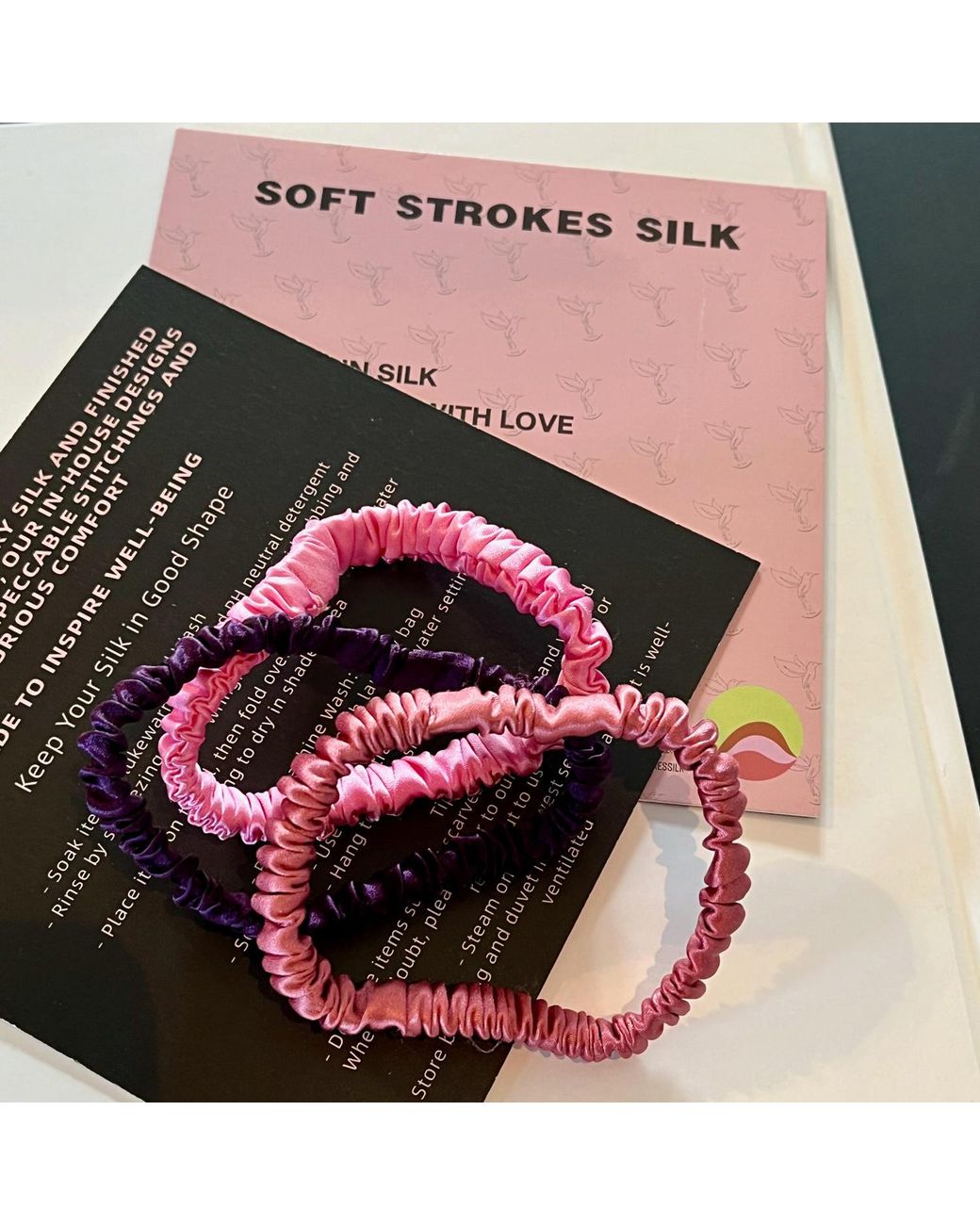 Soft Strokes Silk Red Set Of Three Pure Mulberry Silk Skinny Scrunchies Weekly Special Hair Ties Pretty Petunia
