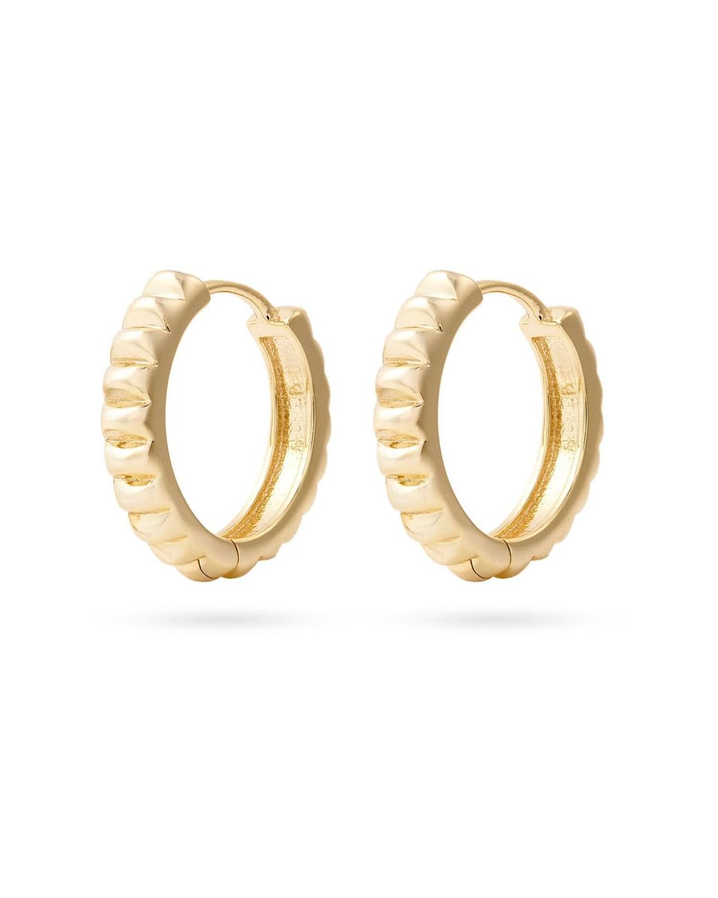 Onewildone Metallic Becoming Her Ridged Hoop Earrings