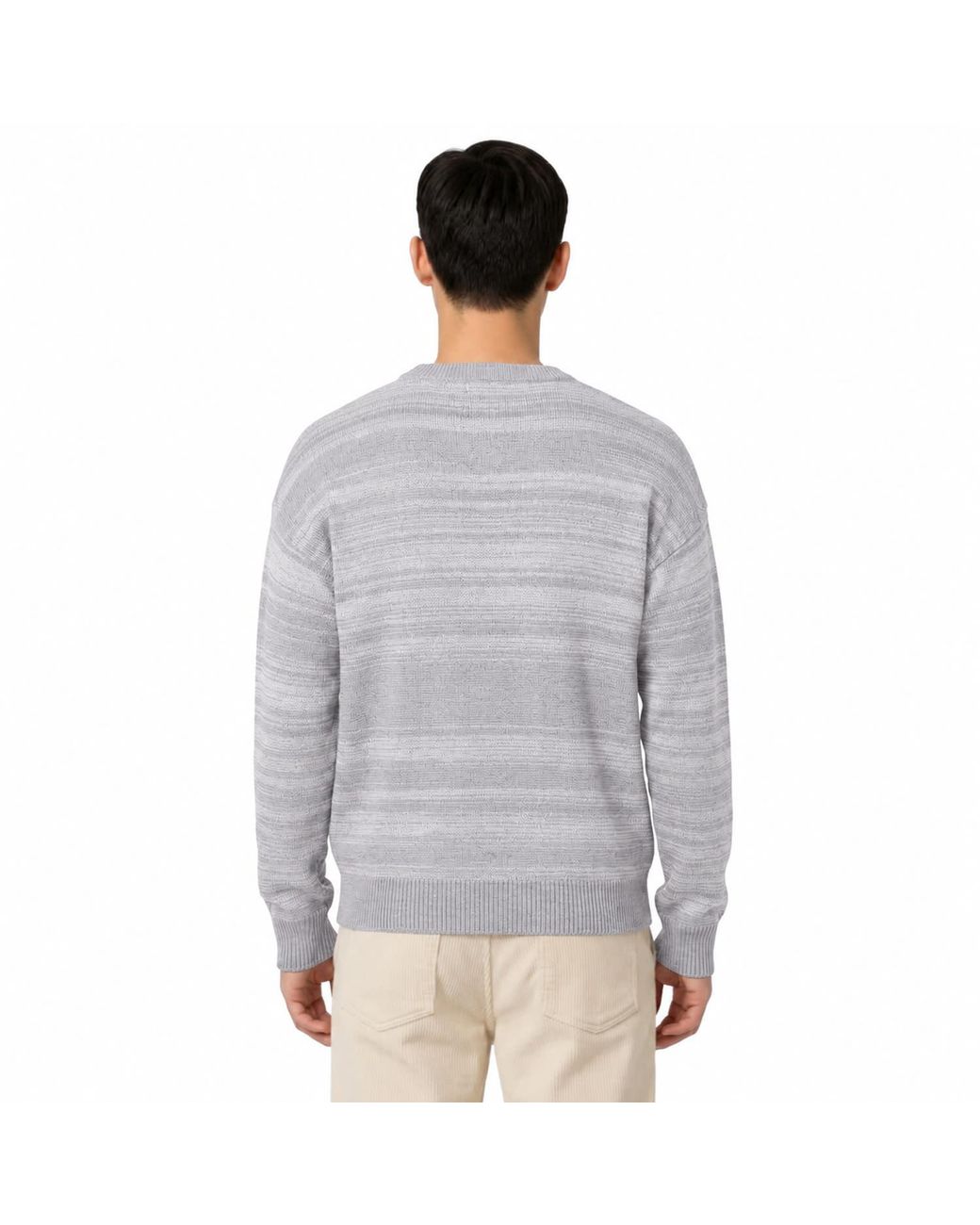 SEREN LONDON Gray Stripe Crewneck Wool Jumper for men