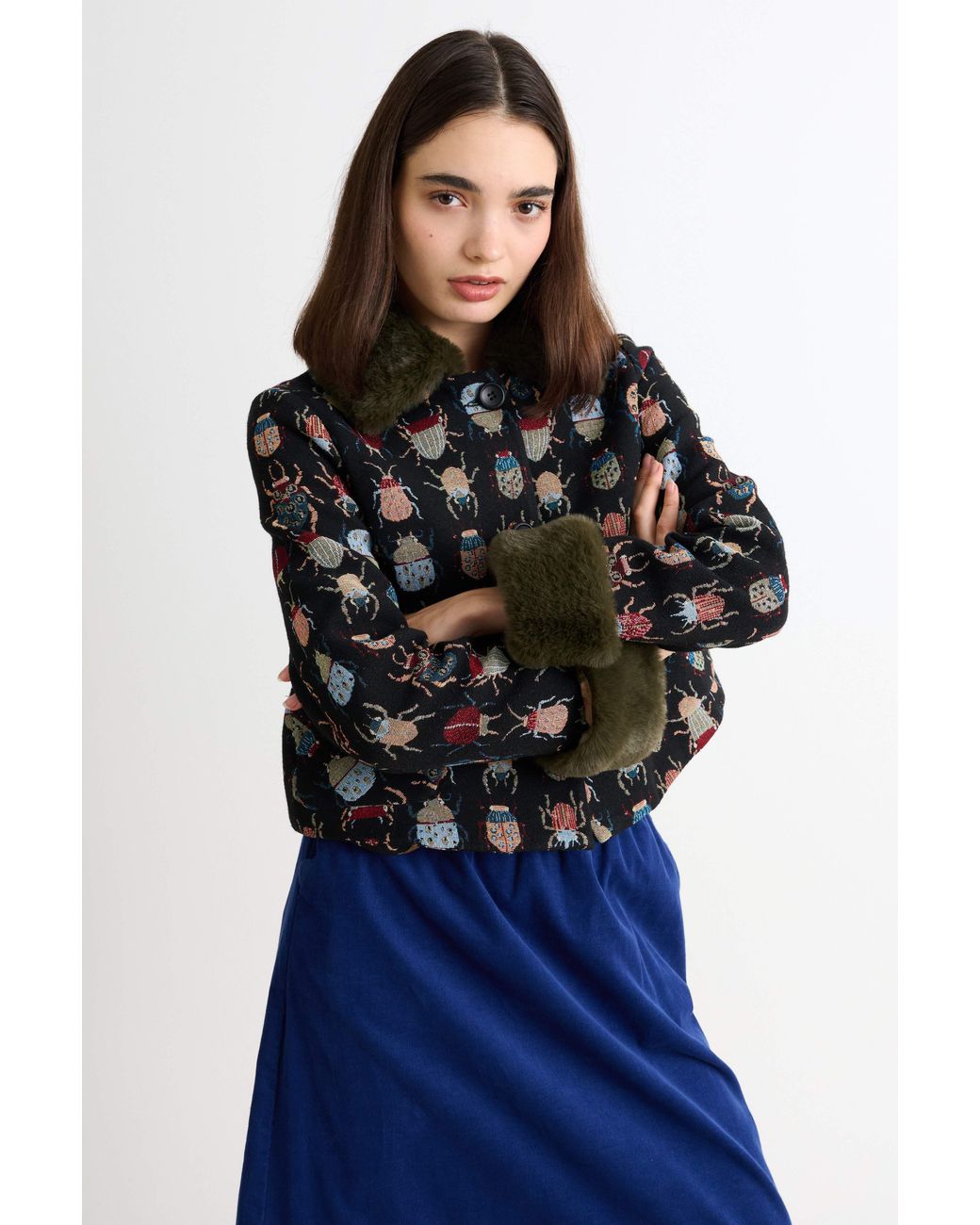 Louche Black Kent Beetlejuice Cropped Jacket