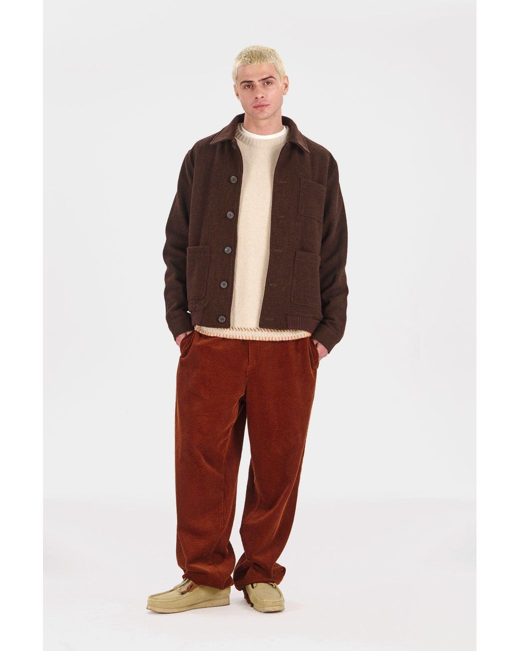 Komodo Brown Noel Wool Blend Jacket for men