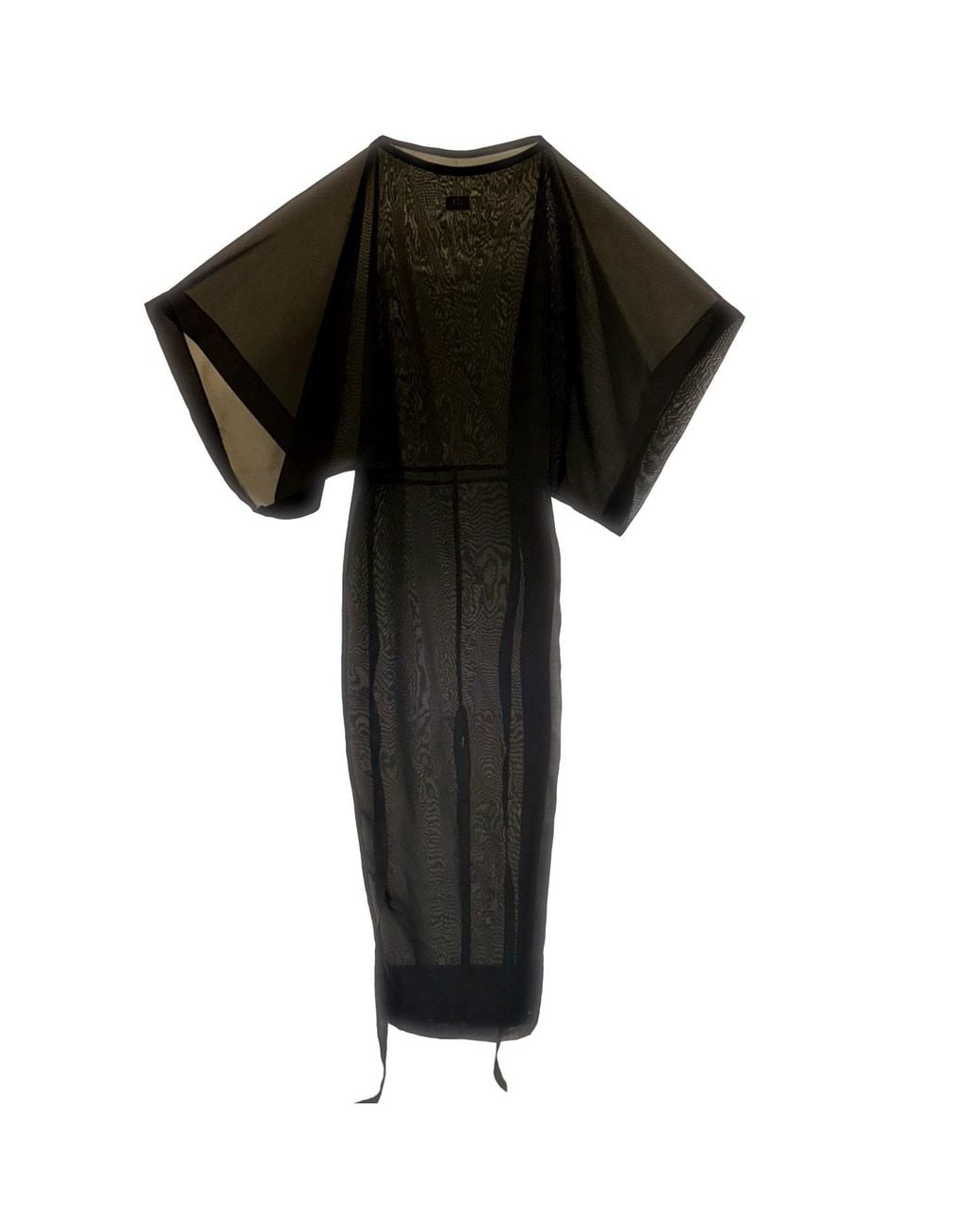 Chuks Collins Black Chiffon Convertible Batwing Dress
