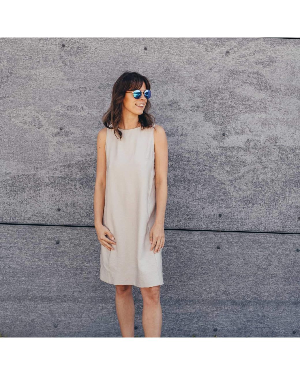 Oh!Zuza Pink Neutrals Echo Viscose Midi Dress With Pockets – Light