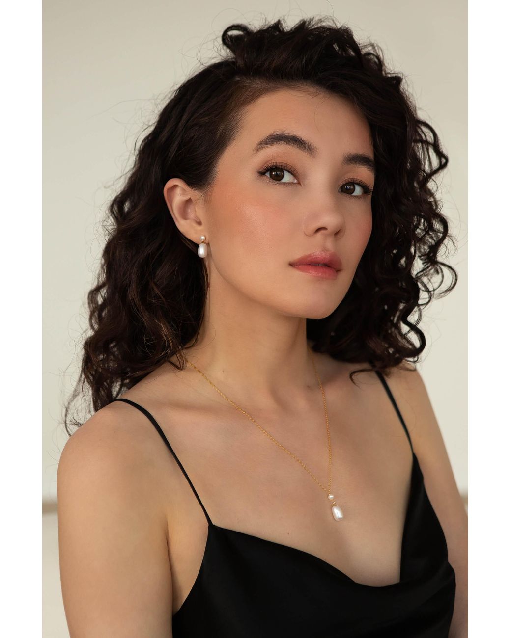 Katy Faye Metallic Mia Pearl Necklace