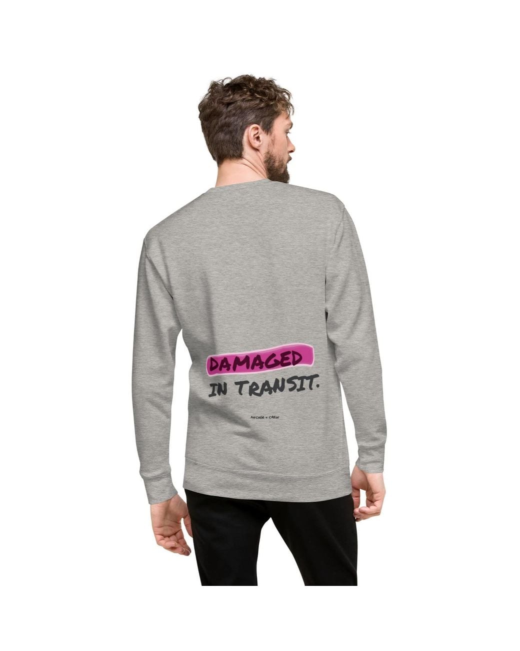 Anchor and Crew Gray Heather Out For Delivery Annotations Organic Cotton Sweatshirt for men