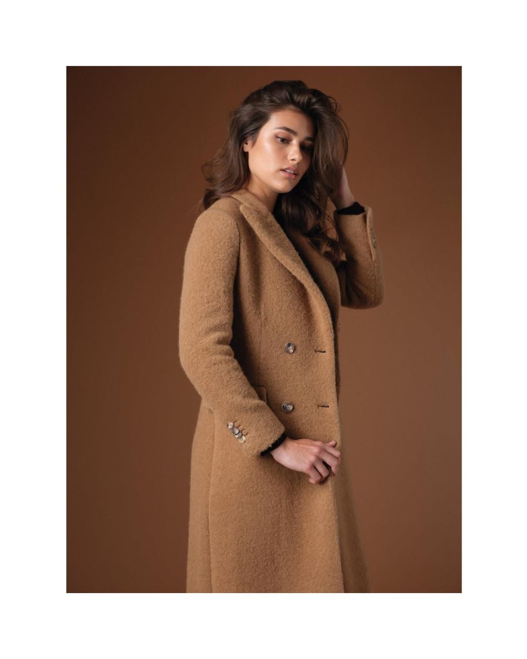 Vulto Brown Camel Double Breasted Coat