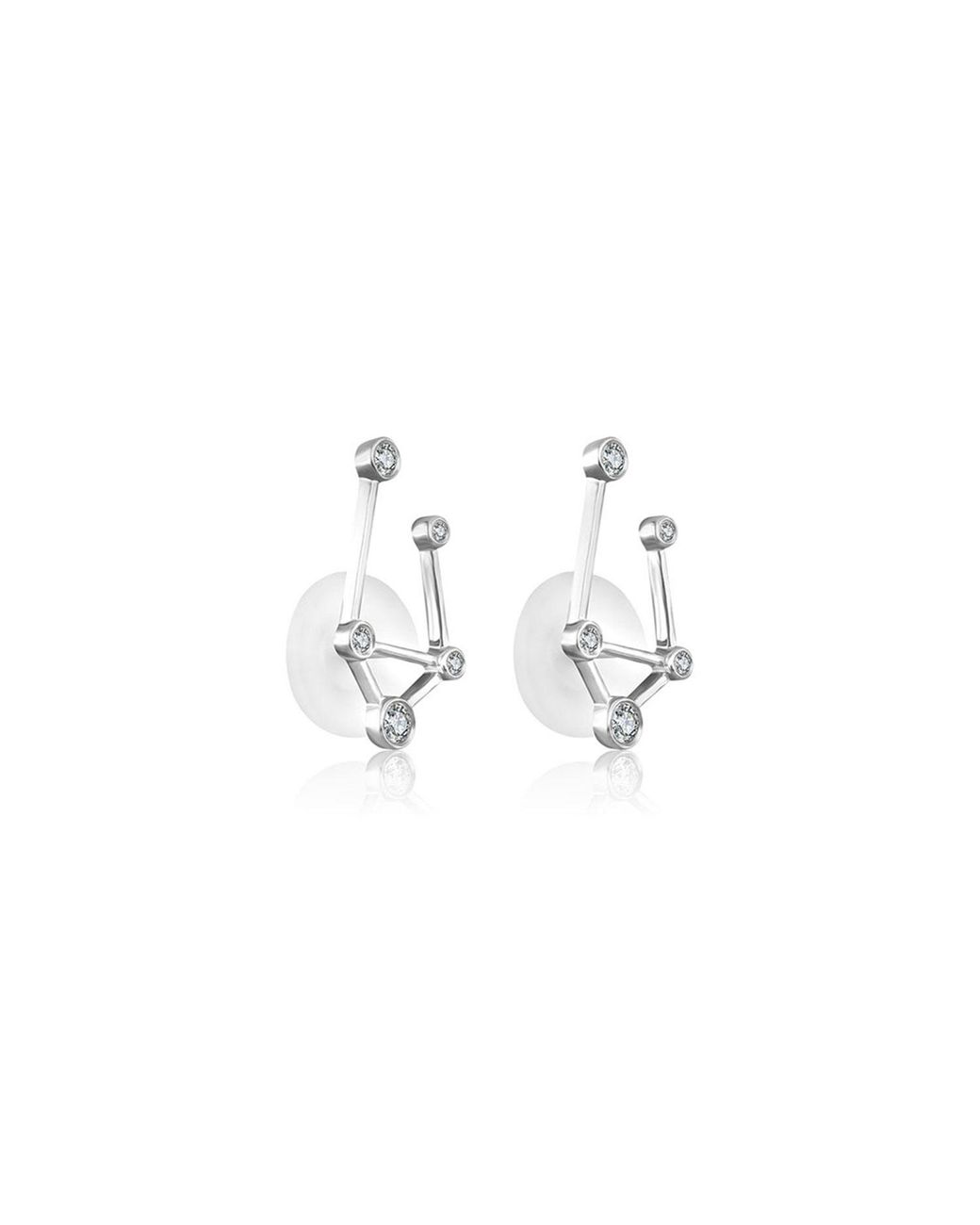 Genevieve Collection Metallic Libra Zodiac Constellation Earring 18K & Diamond
