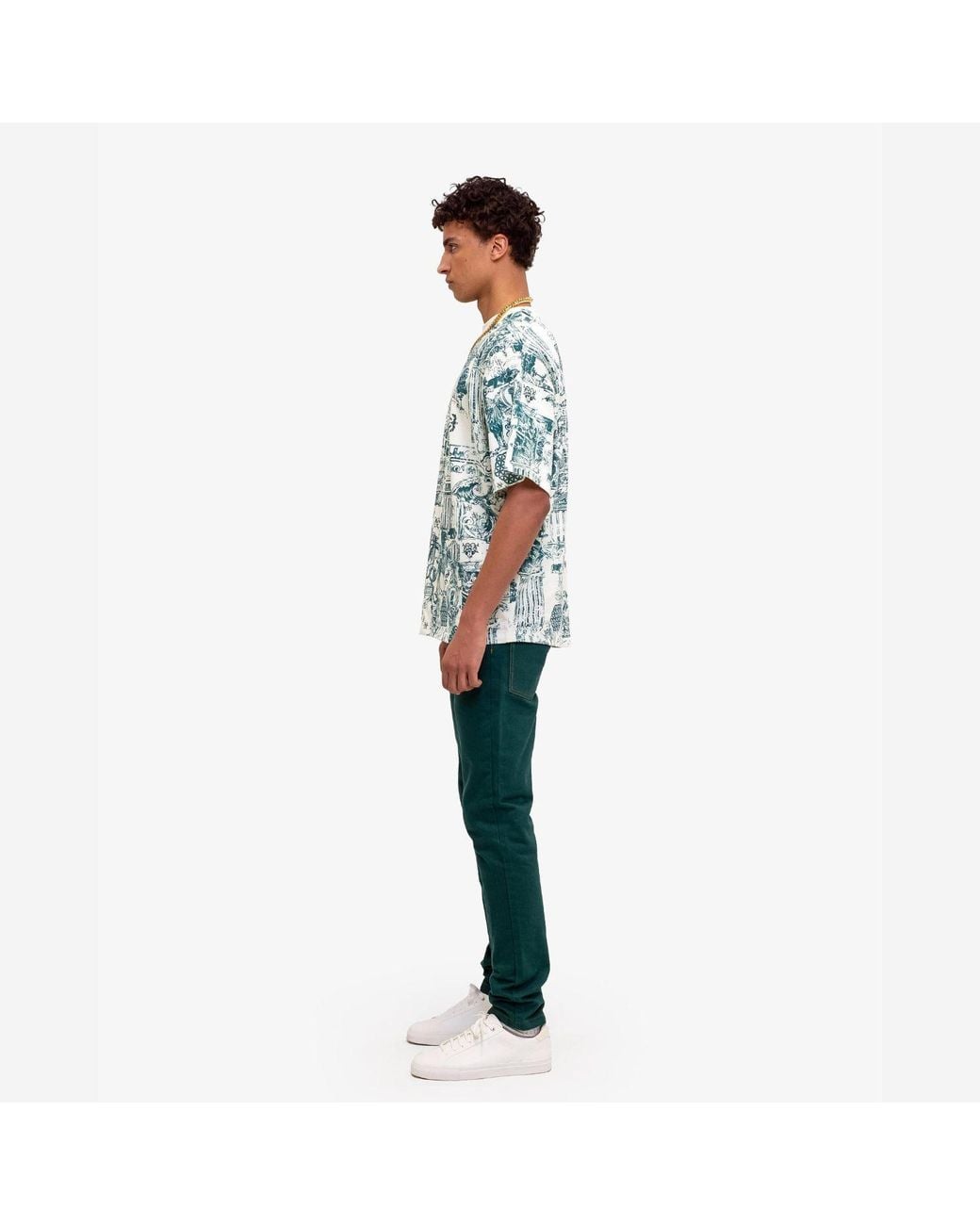 PLACE OF ELMS Blue Flower Of Life T-Shirt for men