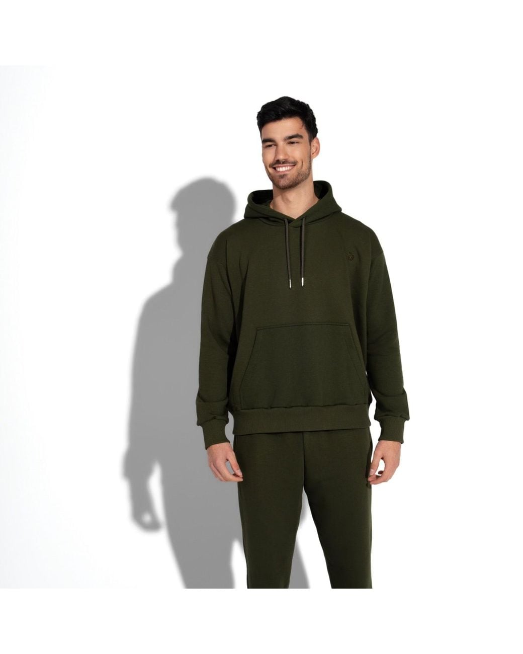 Maison Tangerine Green Khaki Premium Cotton Sweatshirt & Joggers Tracksuit Set For