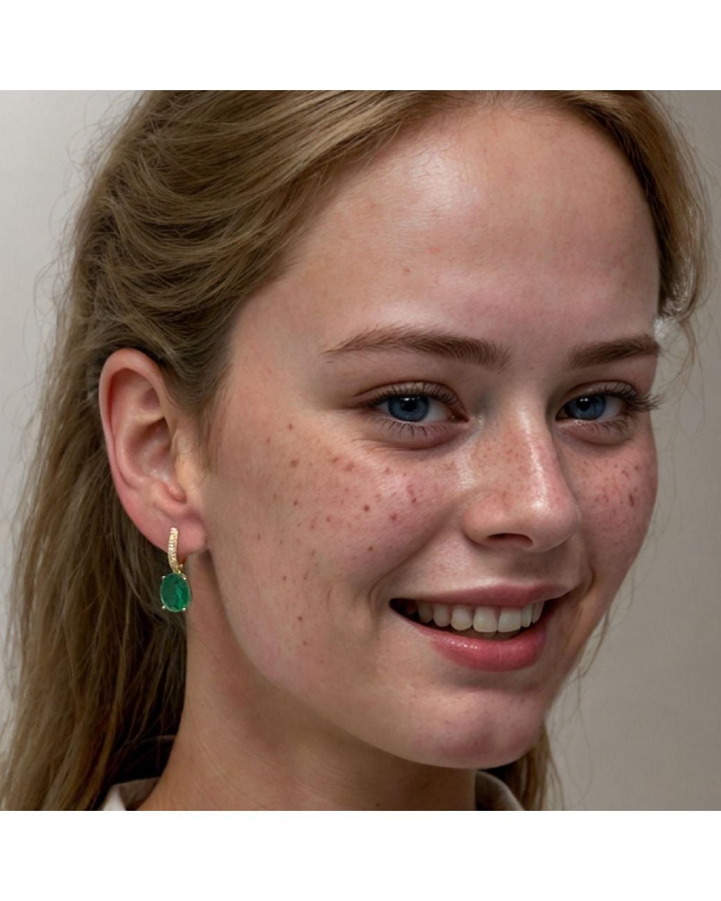 Latelita London Green Alexandra Oval Drop Earrings Colombian Emerald