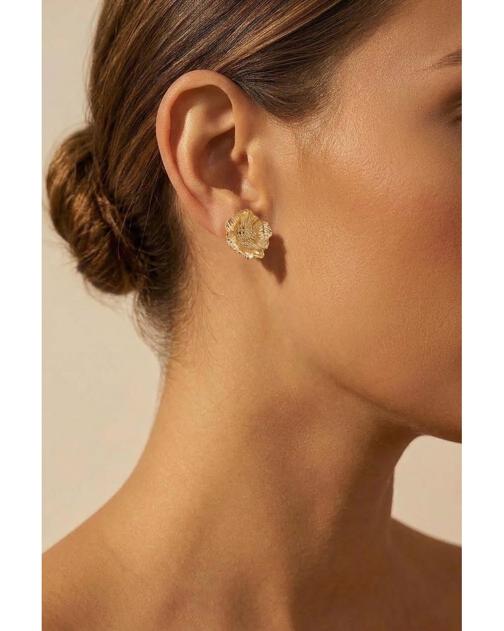 Astor & Orion Metallic Poppy Floral Stud Earrings