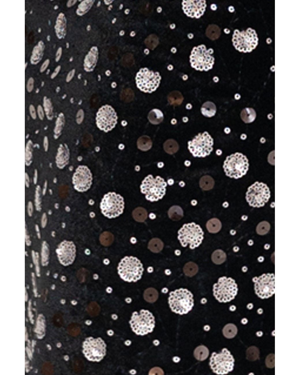 Zetaye Black Lydia Sequin One Shoulder Bow Dress
