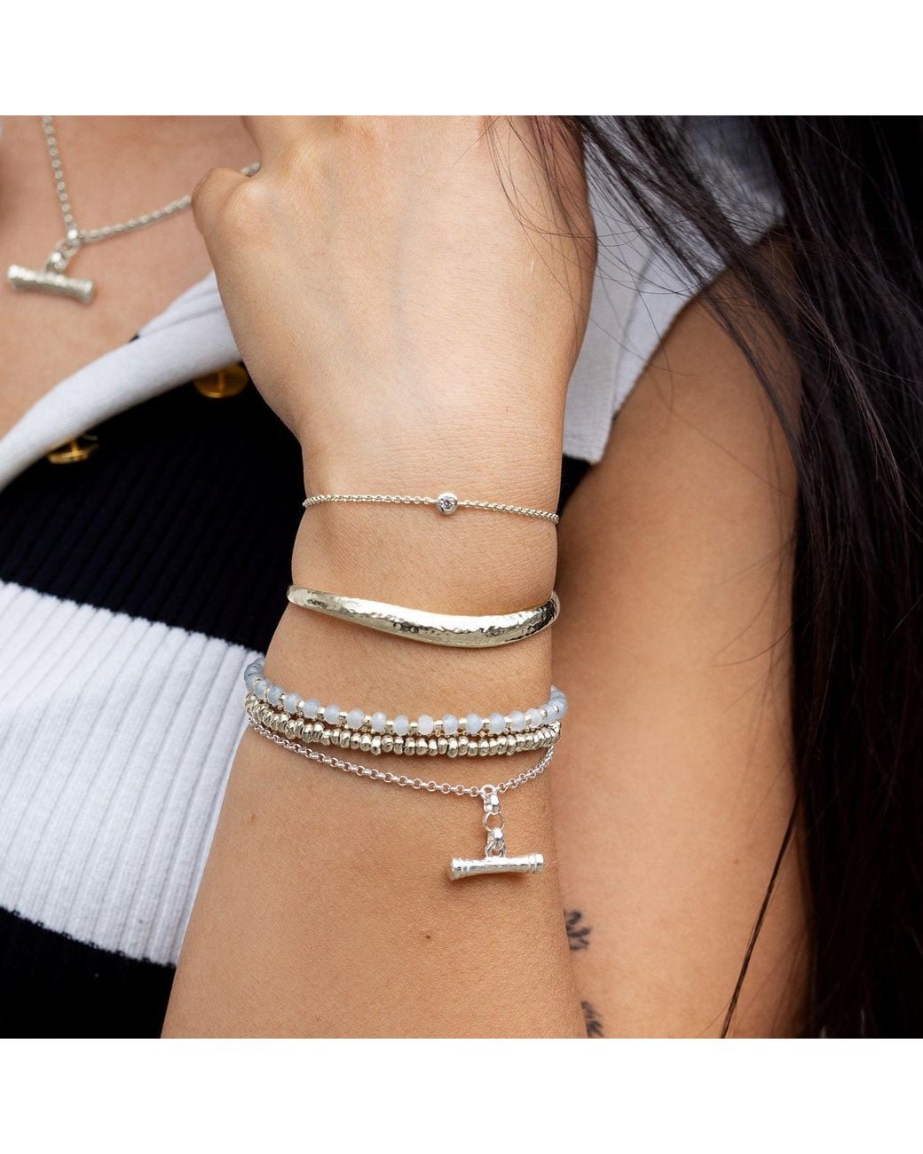 Dower & Hall Metallic Nomad T-Bar Chain Bracelet