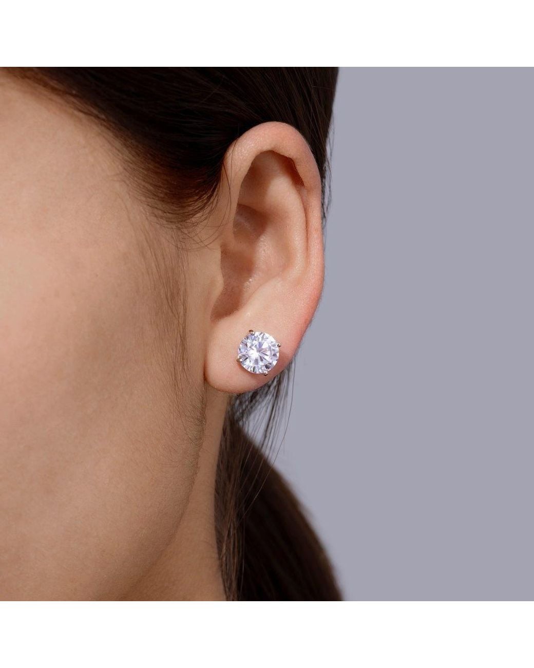 Diamonbliss Metallic 8.5Mm Round Cut Solitaire Stud Earrings