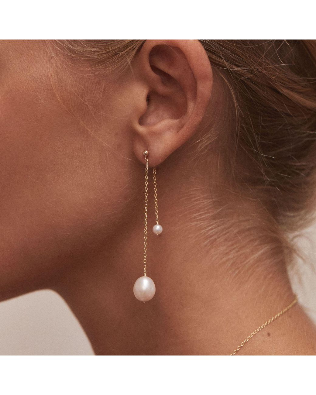 Lily & Roo White Layered Large And Small Pearl Earrings