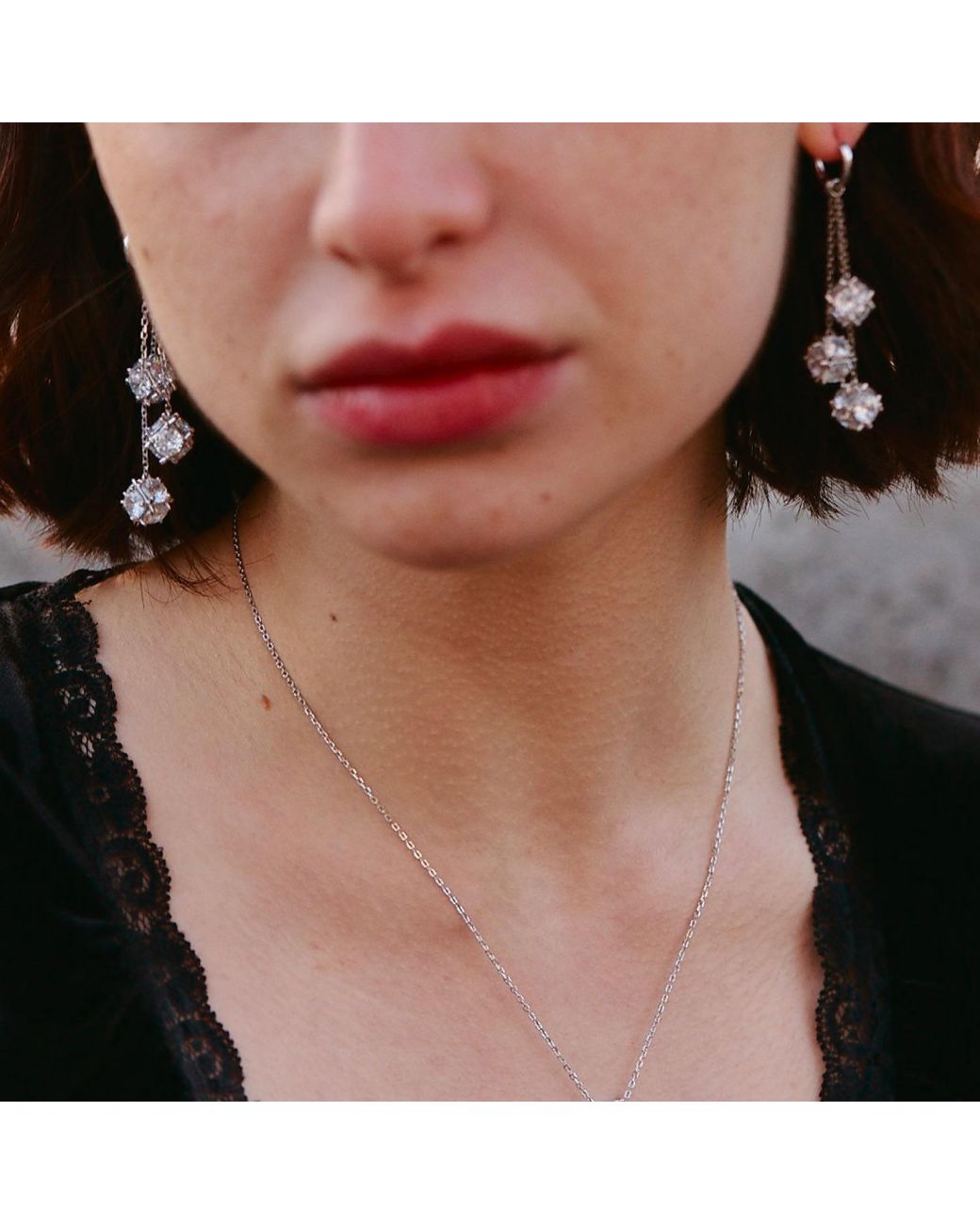 Retro Chic Metallic Rock Sugar Earrings