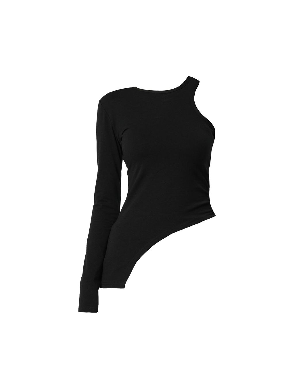 Metamorph Black Futuristic One Sleeve Top