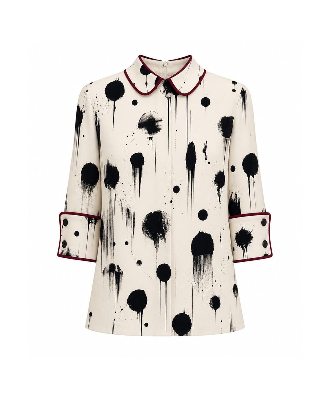Julia Allert Natural Neutrals Ivory Polka Dot Blouse With Cuffs – Capsule Edition